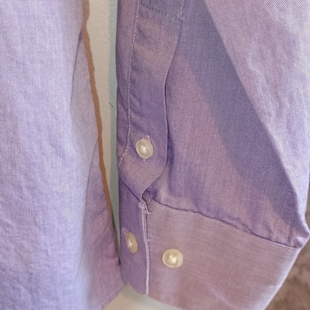 DKNY Slim Fit Natural Stretch‎ Light Purple Men's Long Sleeve Shirt - Picture 5 of 10